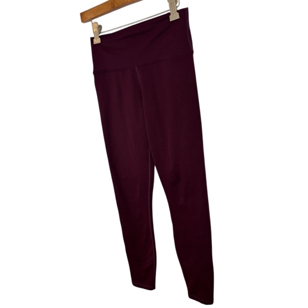 PowerHold by Fabletics Deep Burgundy Leggings + Light Pink Back Lace Detail, S/M - Picture 3 of 9